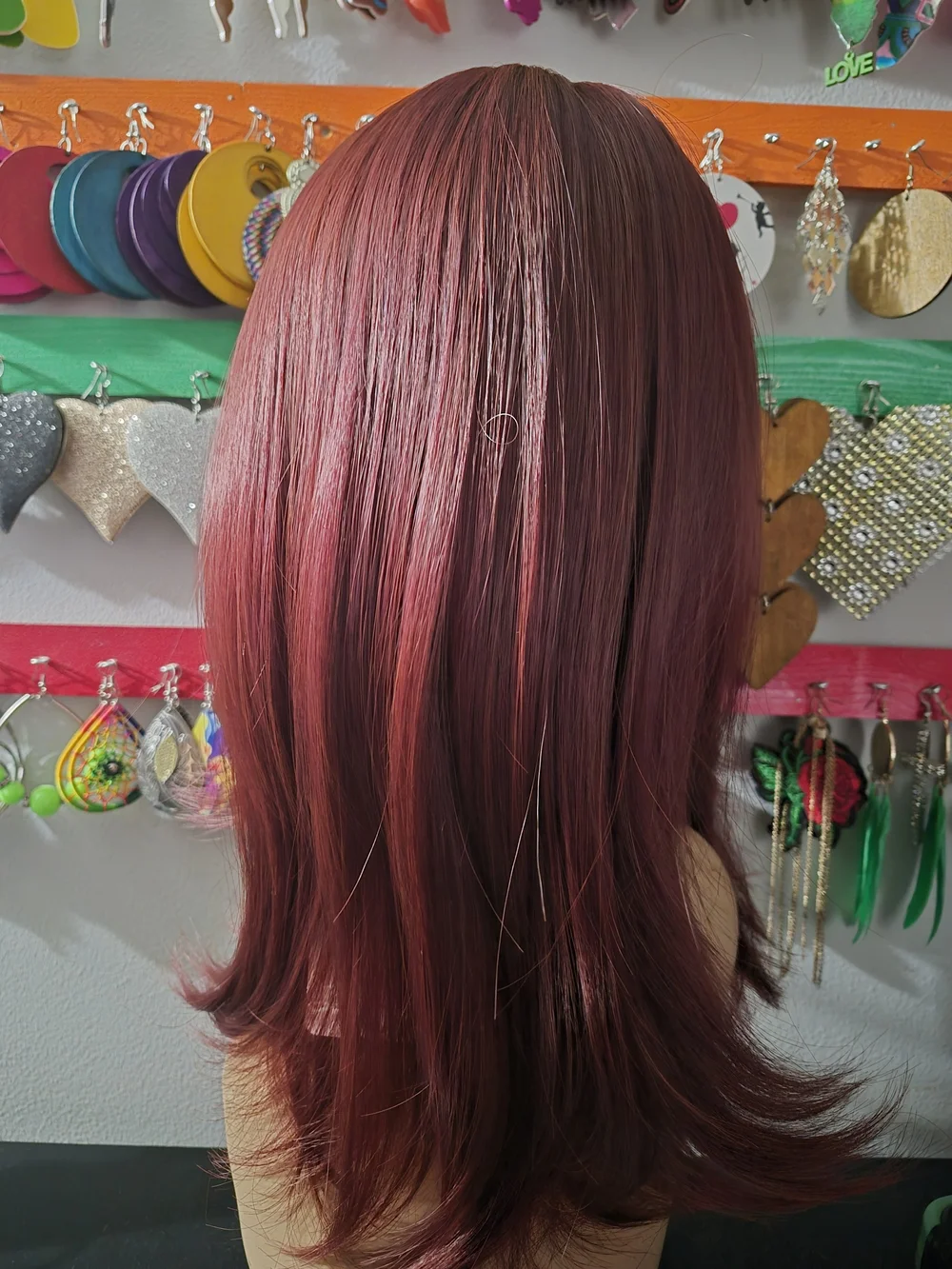 Stylish Burgundy Women’s Wig - Sleek Layered Look